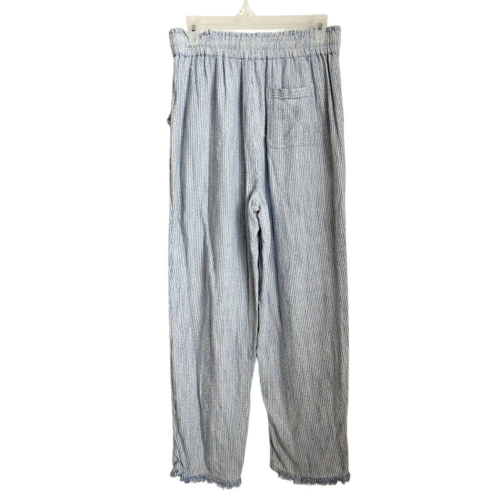 Aerie Blue Striped Pull On Casual Beach Pants Size Medium - Picture 2 of 5